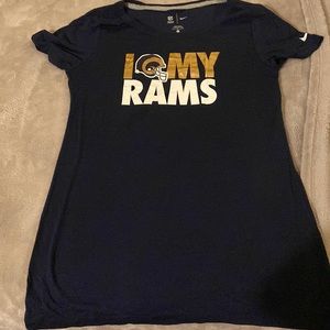 Nike Women's Navy Rams Short Sleeve Tee